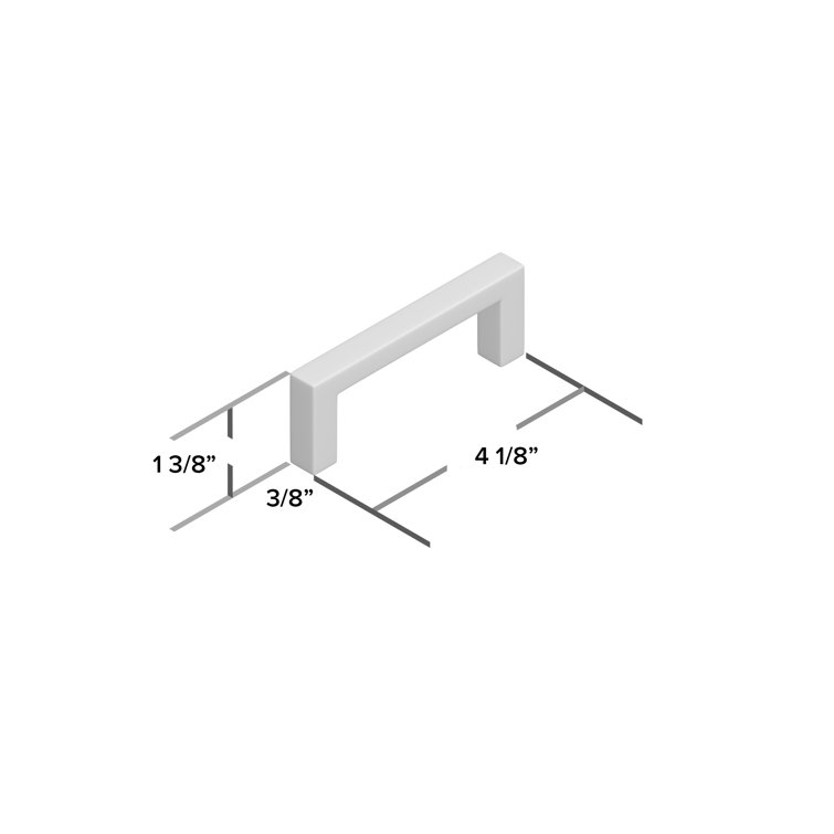 Matte Black Solid Square Bar Cabinet Pull with Mounting Hardware