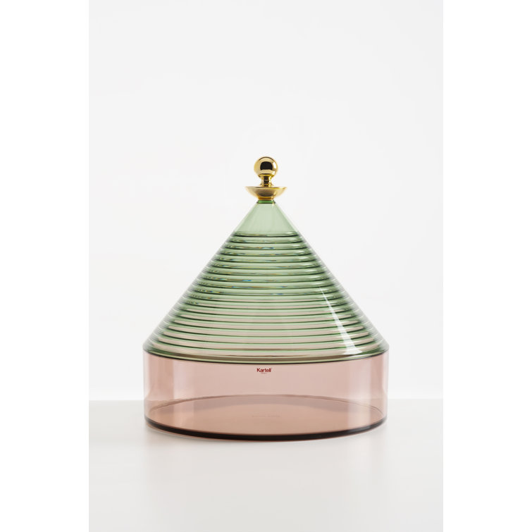 Alberobello Inspired Green/Pink Plastic Trullo Storage Container