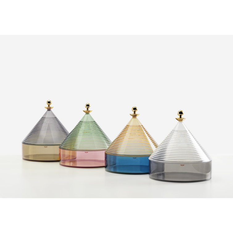 Alberobello Inspired Green/Pink Plastic Trullo Storage Container