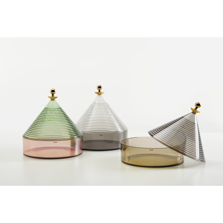 Alberobello Inspired Green/Pink Plastic Trullo Storage Container