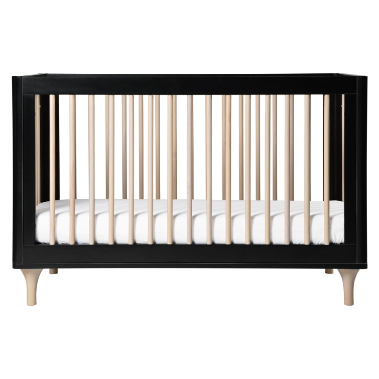 Black and Natural Pine 3-in-1 Convertible Crib with Toddler Bed