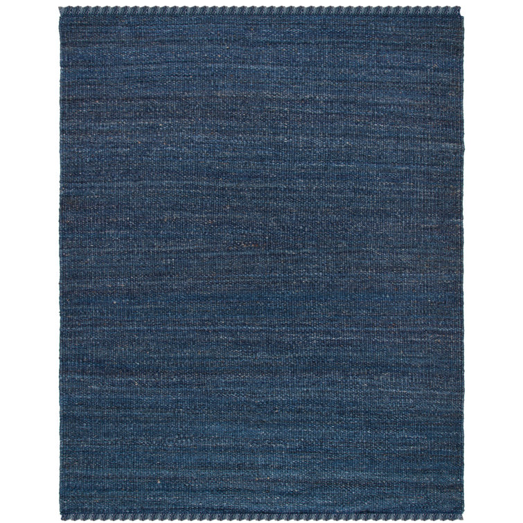 Navy Hand-Knotted Jute Area Rug, 4' x 6'