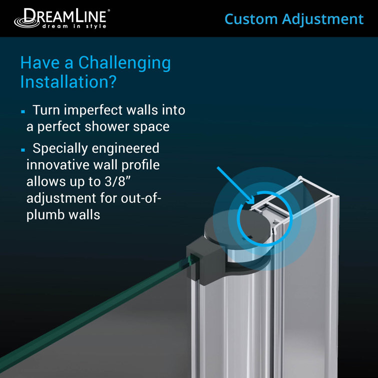 Aqua Fold 32" Chrome Frameless Hinged Shower Kit with Clear Glass