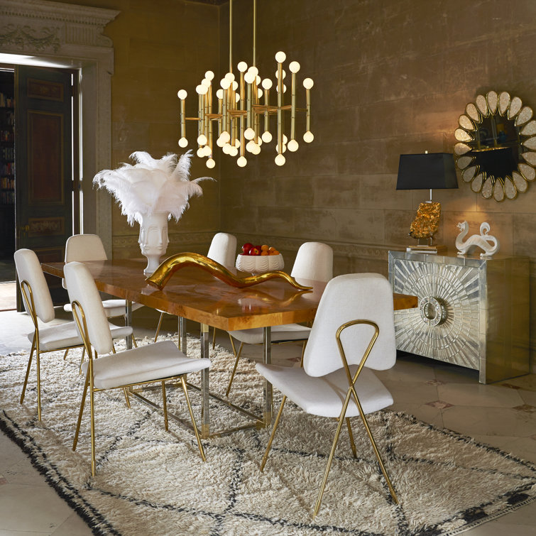 Maxime Rialto Charcoal Velvet Upholstered Side Chair with Polished Brass