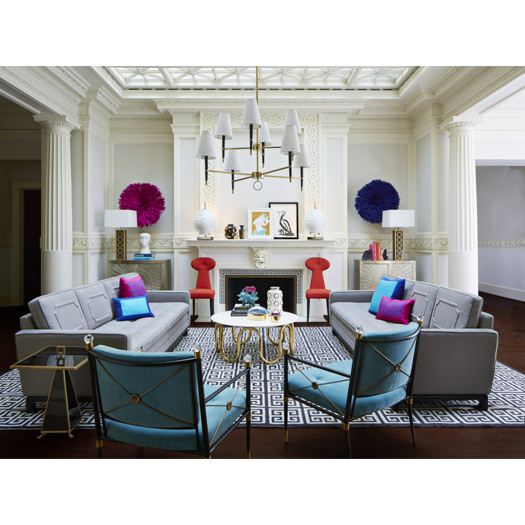 Polished Nickel 8-Light Linen Shade Chandelier