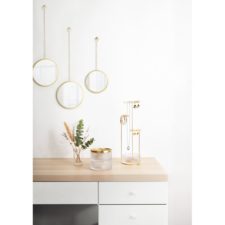 Tesora Brass and Glass Two-Tier Jewelry Box
