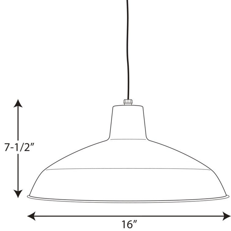 Brushed Nickel 16'' LED Pendant Light with Metal Shade