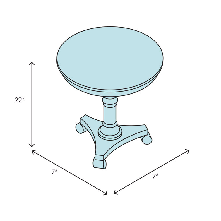 Artides Round Bronze Finish Martini Pedestal End Table