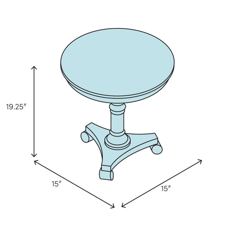 Transitional Gold Round Metal Pedestal End Table, 15"x19.25"