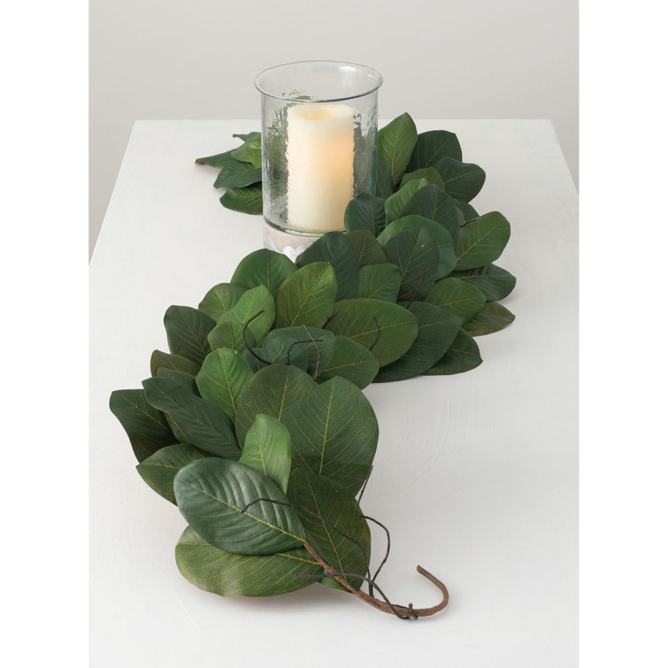 Magnificent Outdoor Artificial Magnolia Leaf Garland 6' Green