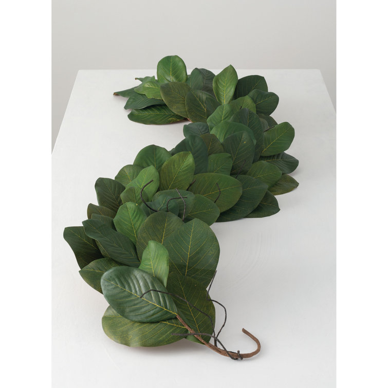 Magnificent Outdoor Artificial Magnolia Leaf Garland 6' Green