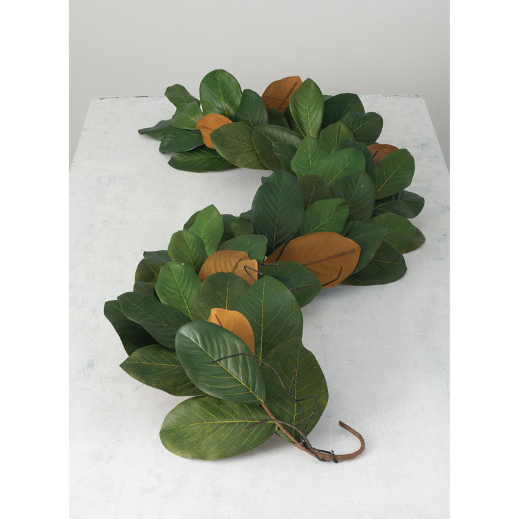 Magnificent Outdoor Artificial Magnolia Leaf Garland 6' Green
