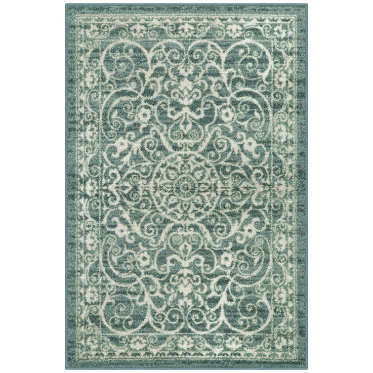 Light Spa Tufted Reversible Synthetic 5' x 7' Area Rug