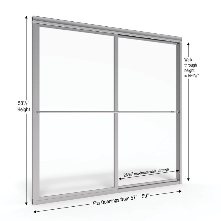 Deluxe Oil-Rubbed Bronze Framed Sliding Tub Door with Clear Glass