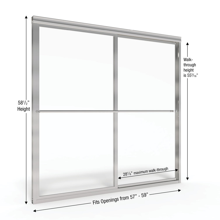 Deluxe 60" Bronze Framed Sliding Tub Door with Clear Glass