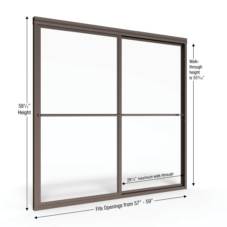 Deluxe Oil-Rubbed Bronze Framed Sliding Tub Door with Clear Glass