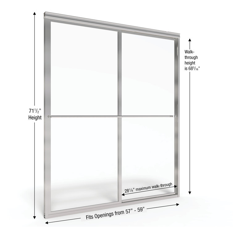 Deluxe Chrome Framed Sliding Shower Door with Rain Glass