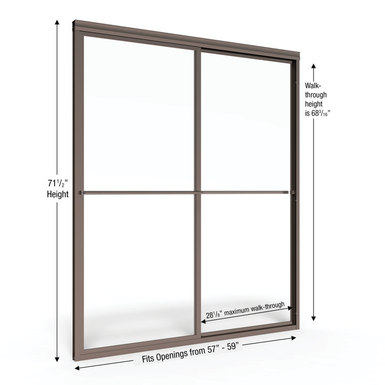 Deluxe Oil Rubbed Bronze Framed Sliding Shower Door with Obscure Glass