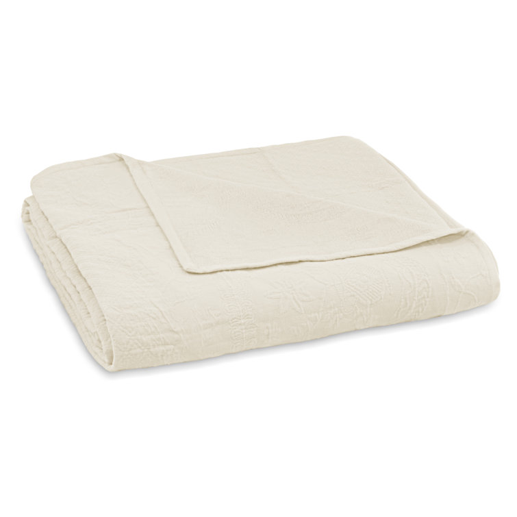 King Size Blue Cotton Reversible Bedspread