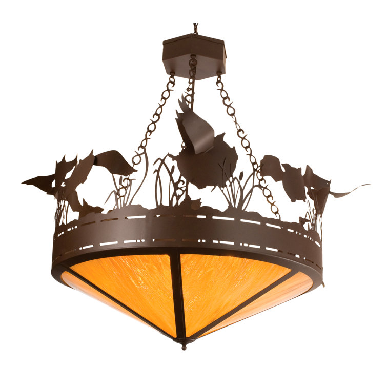 Adirondack Honey Glass Flying Pigs 64.5" Geometric Chandelier