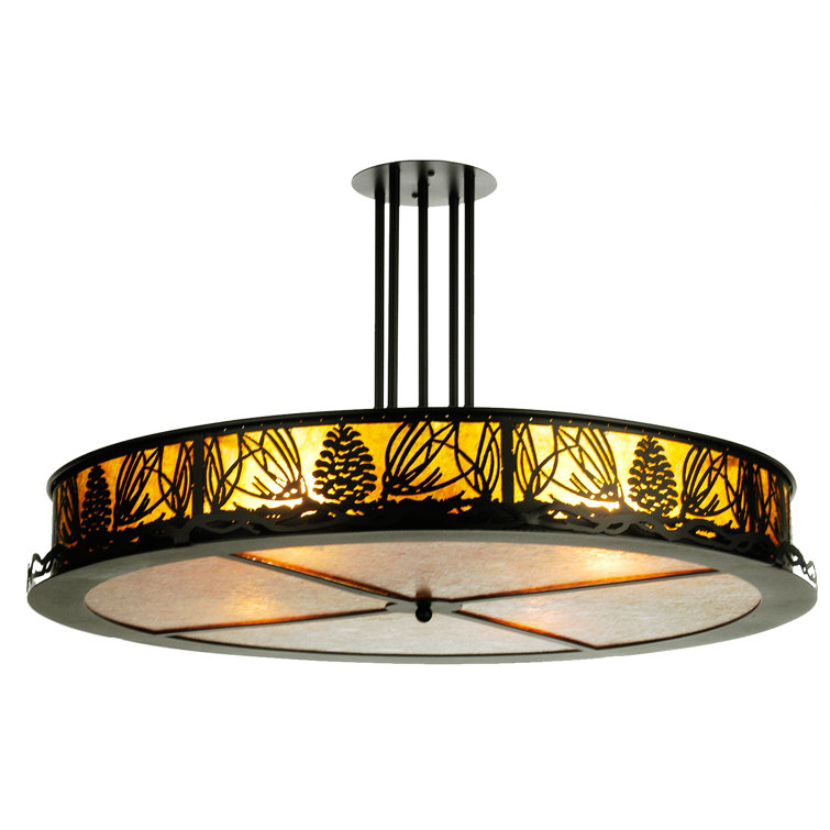 Amber Mica Pinecone Drum Pendant Light