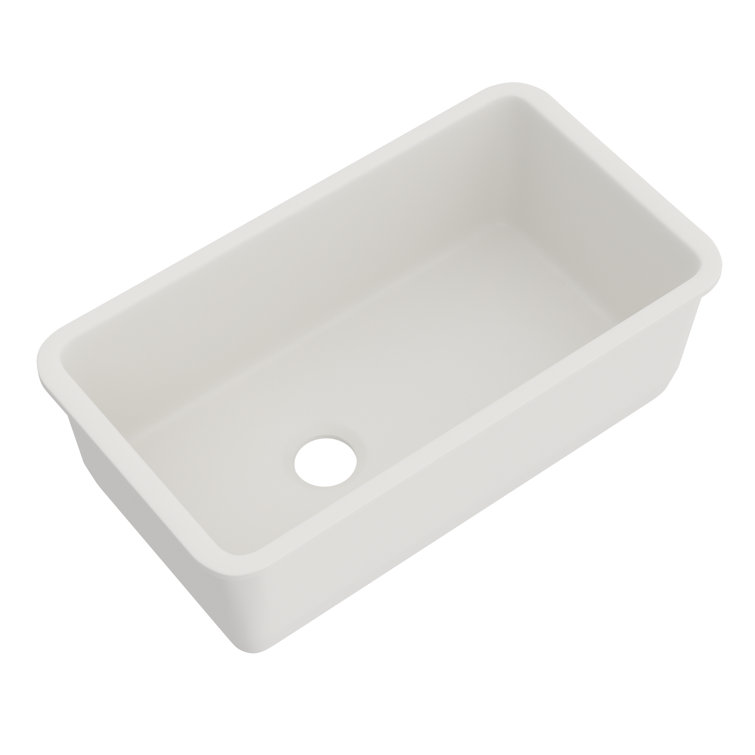 Allia 34.5" Matte White Fireclay Drop-In Single Bowl Sink