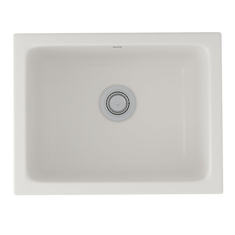 24" Matte Black Fireclay Single Bowl Drop-In Sink