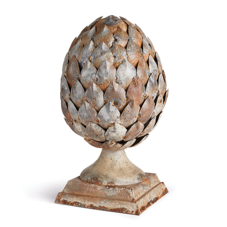 Rustic Weathered Metal Artichoke Finial Decor Piece