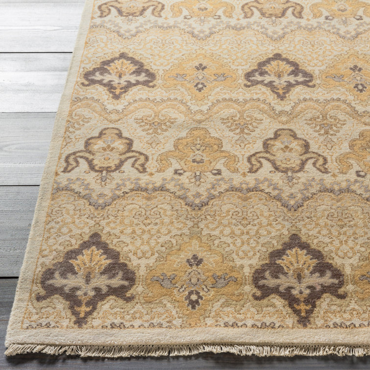 Cambridge Hand-Knotted Wool Rectangular Rug in Gray - 5'6" x 8'6"