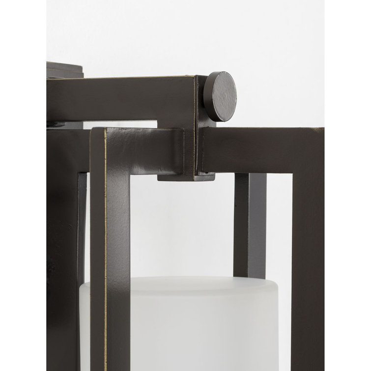 Bronze Dimmable Outdoor Lantern with Etched Glass Diffuser