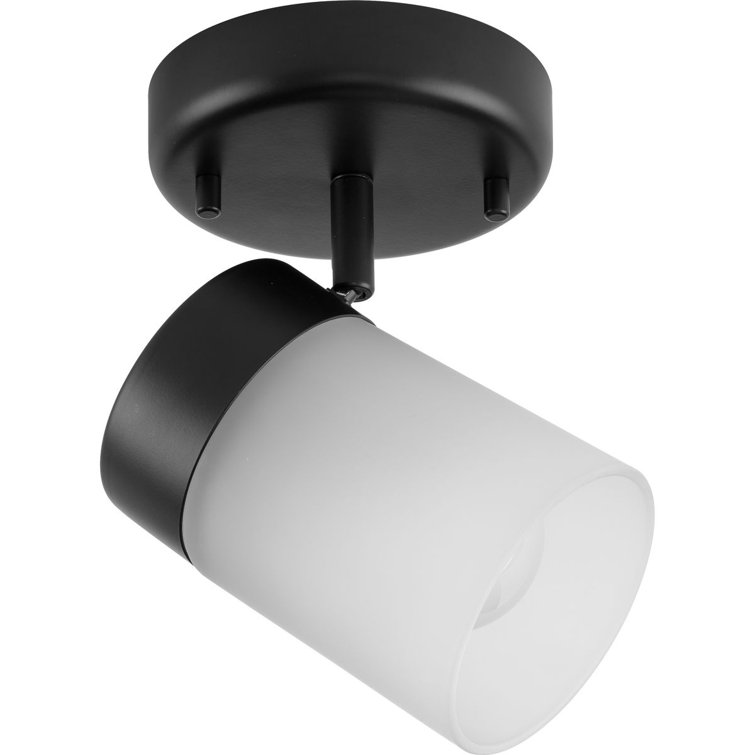 Ridgecrest Black and Frosted Glass One-Head Track Light