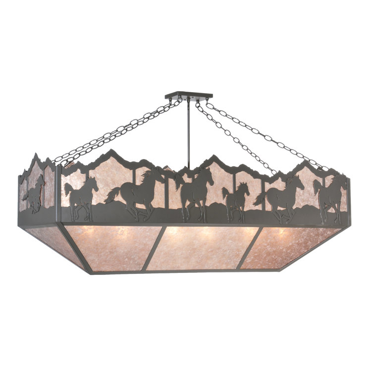 30'' Timeless Bronze and Glass Shaded Indoor/Outdoor Pendant