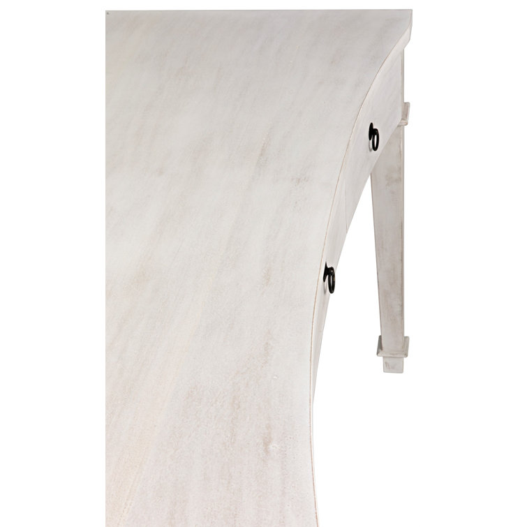 White Wash Solid Wood Writing Desk with Drawer