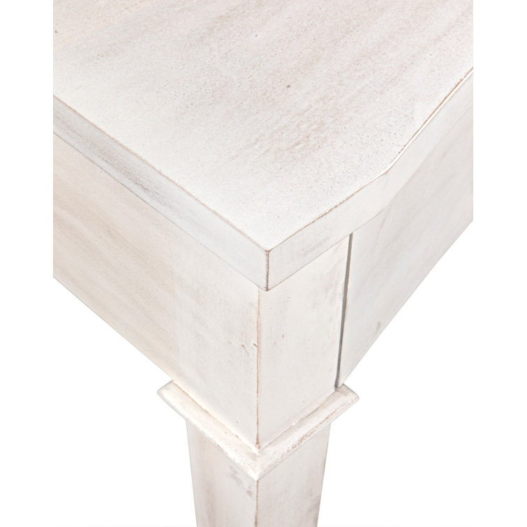 White Wash Solid Wood Writing Desk with Drawer