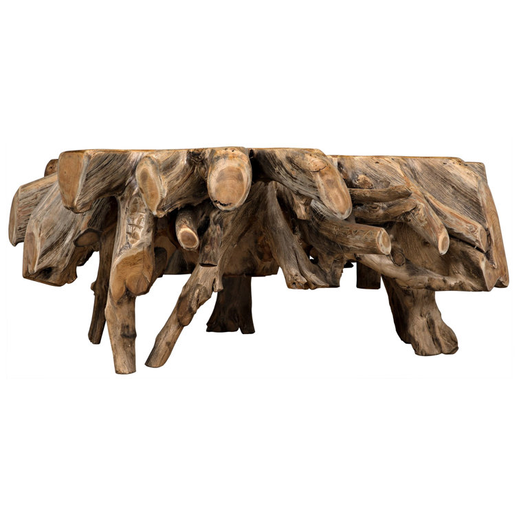 Noir Elegance 50" Teak Root Wood Coffee Table