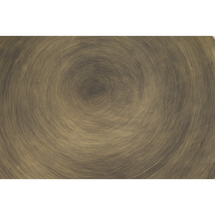 Round Aged Brass and Glass Side Table