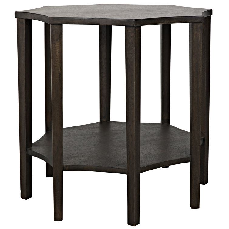 Ariana Octagonal Ebony Walnut Side Table