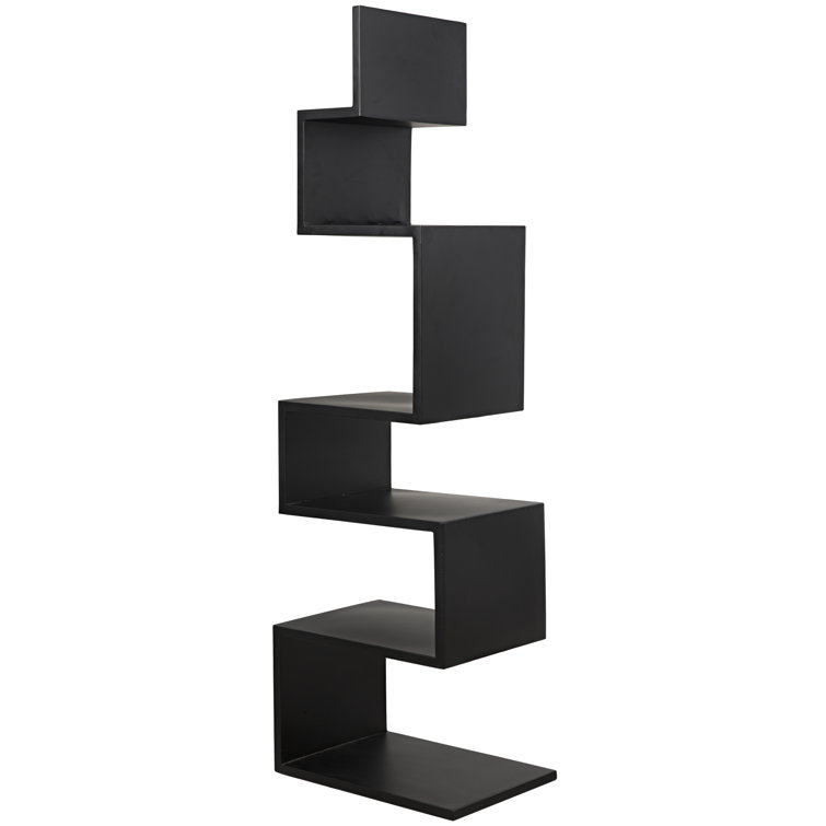 Laszlo Black Geometric Wood Bookcase