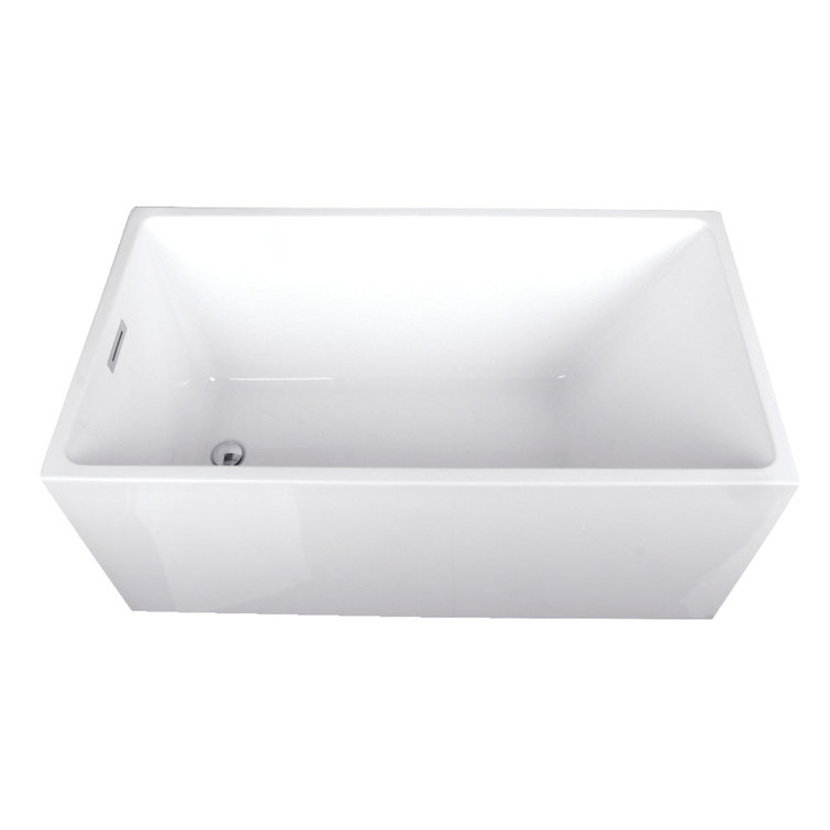 Aqua Eden 51-Inch White Acrylic Freestanding Tub with Drain