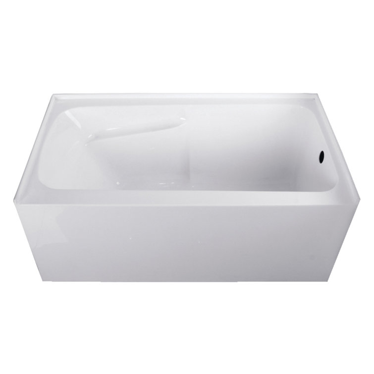 Aqua Eden 54-Inch White Acrylic Alcove Tub with Arm Rest