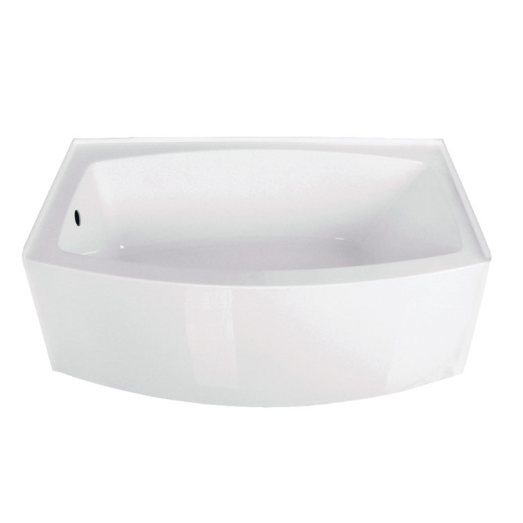 Aqua Eden 60-Inch White Acrylic Alcove Bathtub with Left Drain