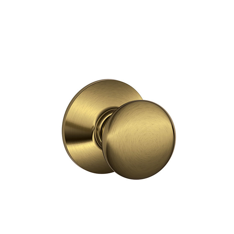 Antique Brass Round Passage Door Knob for Hall & Closet