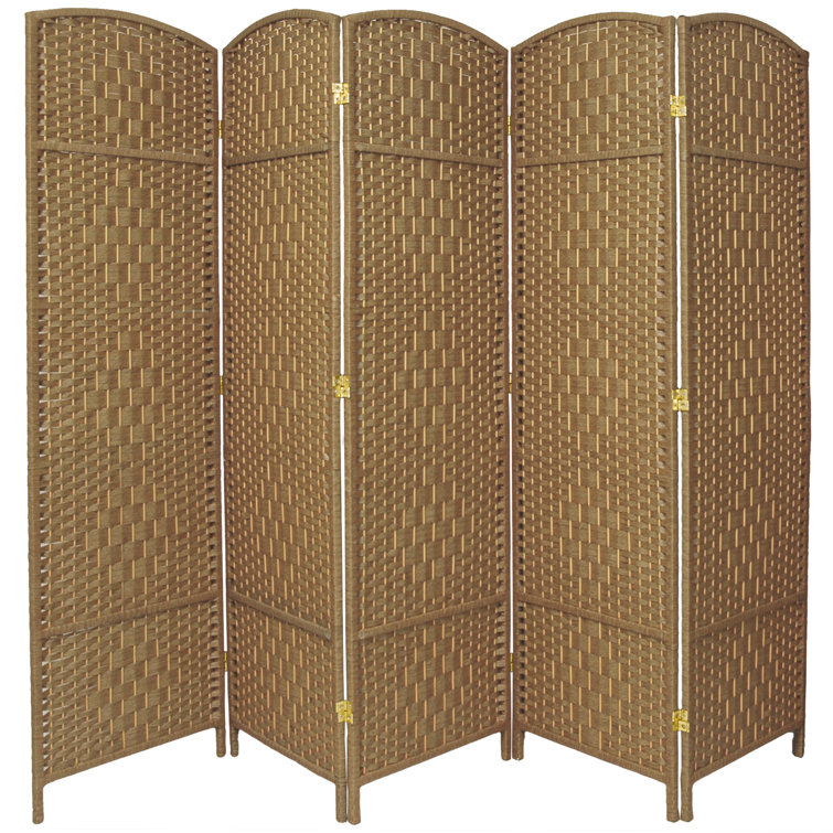 Natural Woven Plant Fiber 6-Panel Room Divider