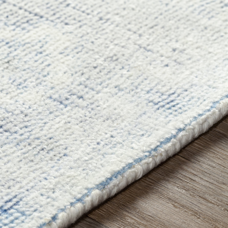 Blue Hand-Tufted Wool and Cotton 8' x 10' Area Rug