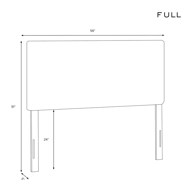 Full Classic Talc Linen Upholstered Panel Headboard