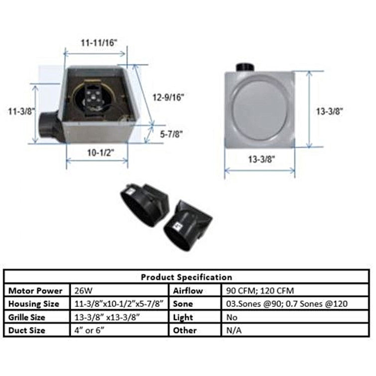 SlimFit White Energy Star Bathroom Ventilation Fan