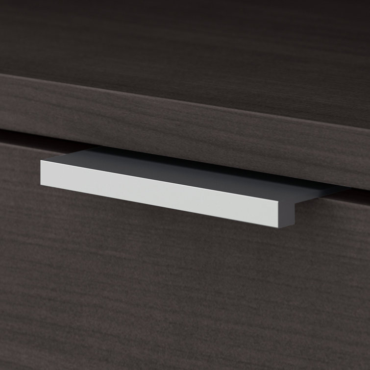 Storm Gray Adjustable 5-Shelf Bookcase with Doors