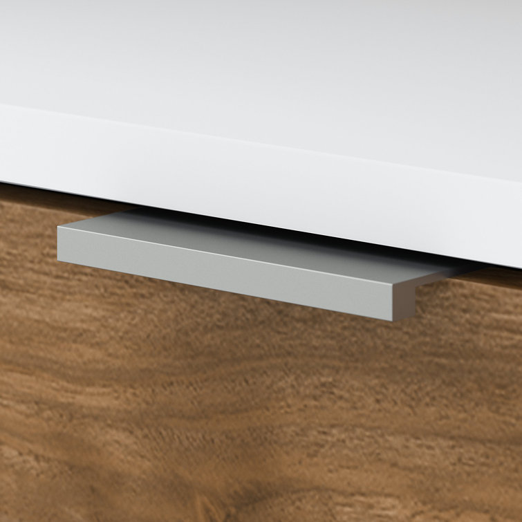 Adjustable Fresh Walnut & White Wood Composite Bookcase with Doors