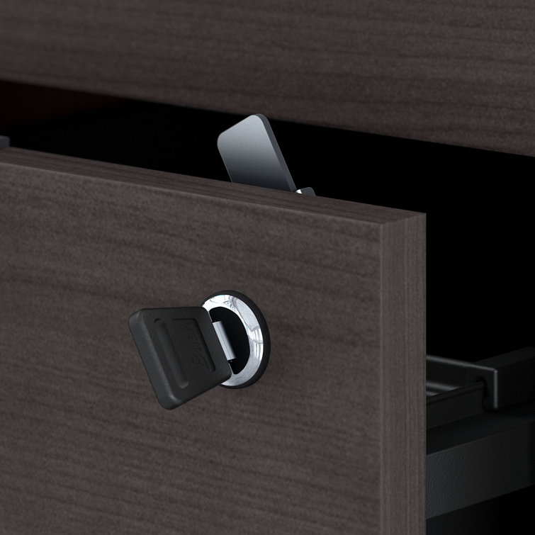 Storm Gray Modern 2-Drawer Lockable Lateral Filing Cabinet