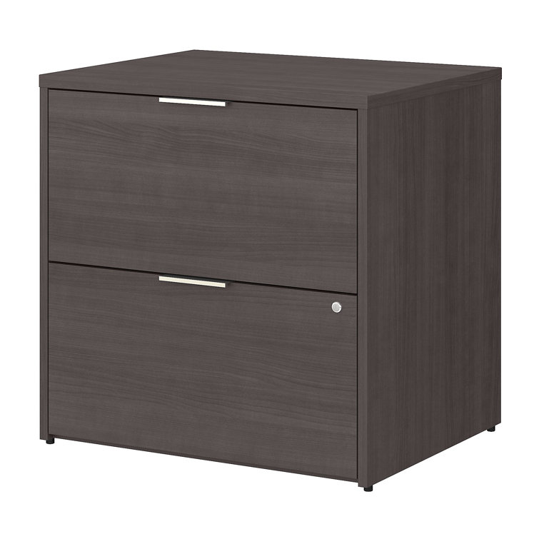 Storm Gray Modern 2-Drawer Lockable Lateral Filing Cabinet